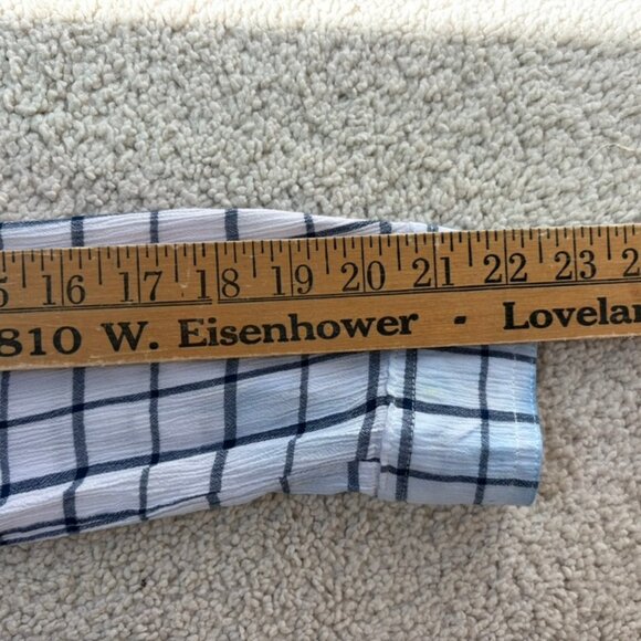 Upcycled reimagined tie dyed plaid lightweight blouse - Picture 7 of 8